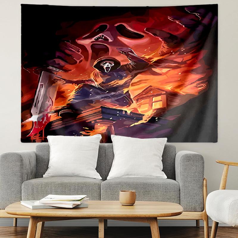 Ghostface Print Tapestry, Lightweight Wall Hanging, for Bedroom, Dorm, Living Room, Home Art Decor, Birthday Christmas Gift for Friends