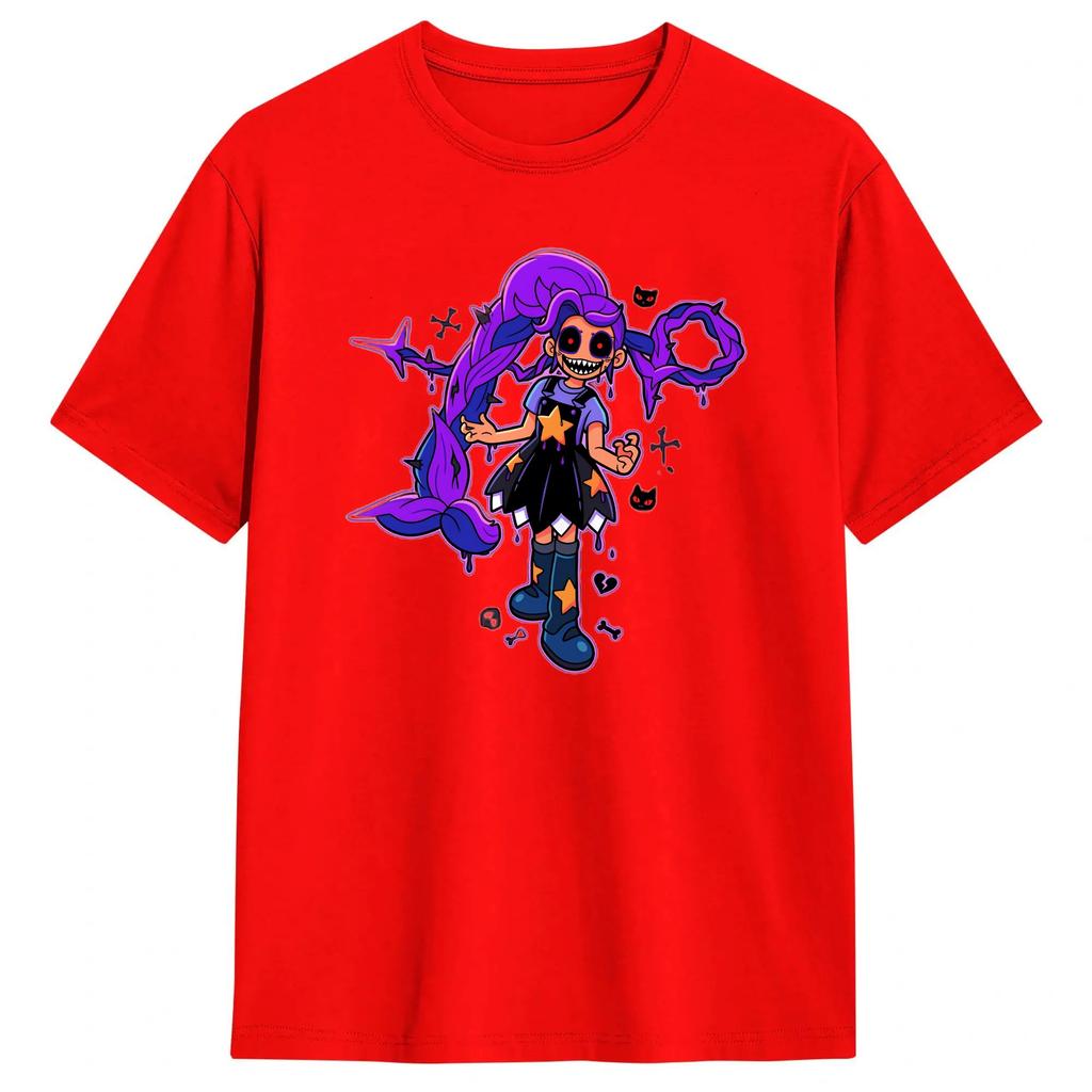 Vintage T Shirt Summer Horror Game PPoppys Lily Leisure T Shirts Pure Cotton Tee Shirt Y2K Plus Size Short Sleeve Top Tees
