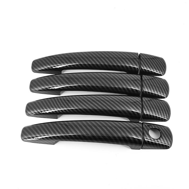 For Peugeot 208 2012-2015 Accessory Carbon Fibre Pattern Car Door Handle Covers Trim 2013 2014