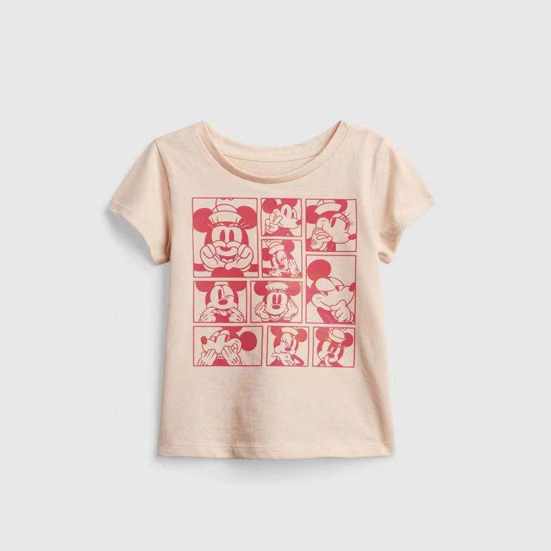 

New Arrival Children s Clothing Girl Cartoon Beige Cute Short Sleeve T-shirt Baby and Infant Summer Clothing Cotton round Neck Half Sleeve Tops 8 Beige 2t/90 Size Recommended Height 80-90cm