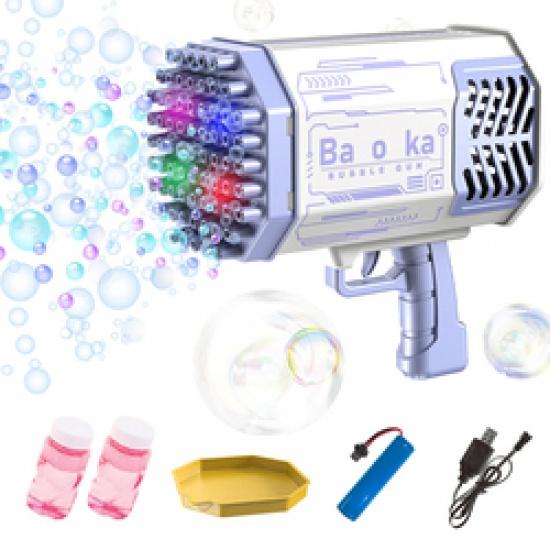 

2022 Tiktok Rocket Boom Bubble Gun 69 Отверстия Gatling Bubble Machine Ракетная установка Bubble Gun со светодиодной подсветкой