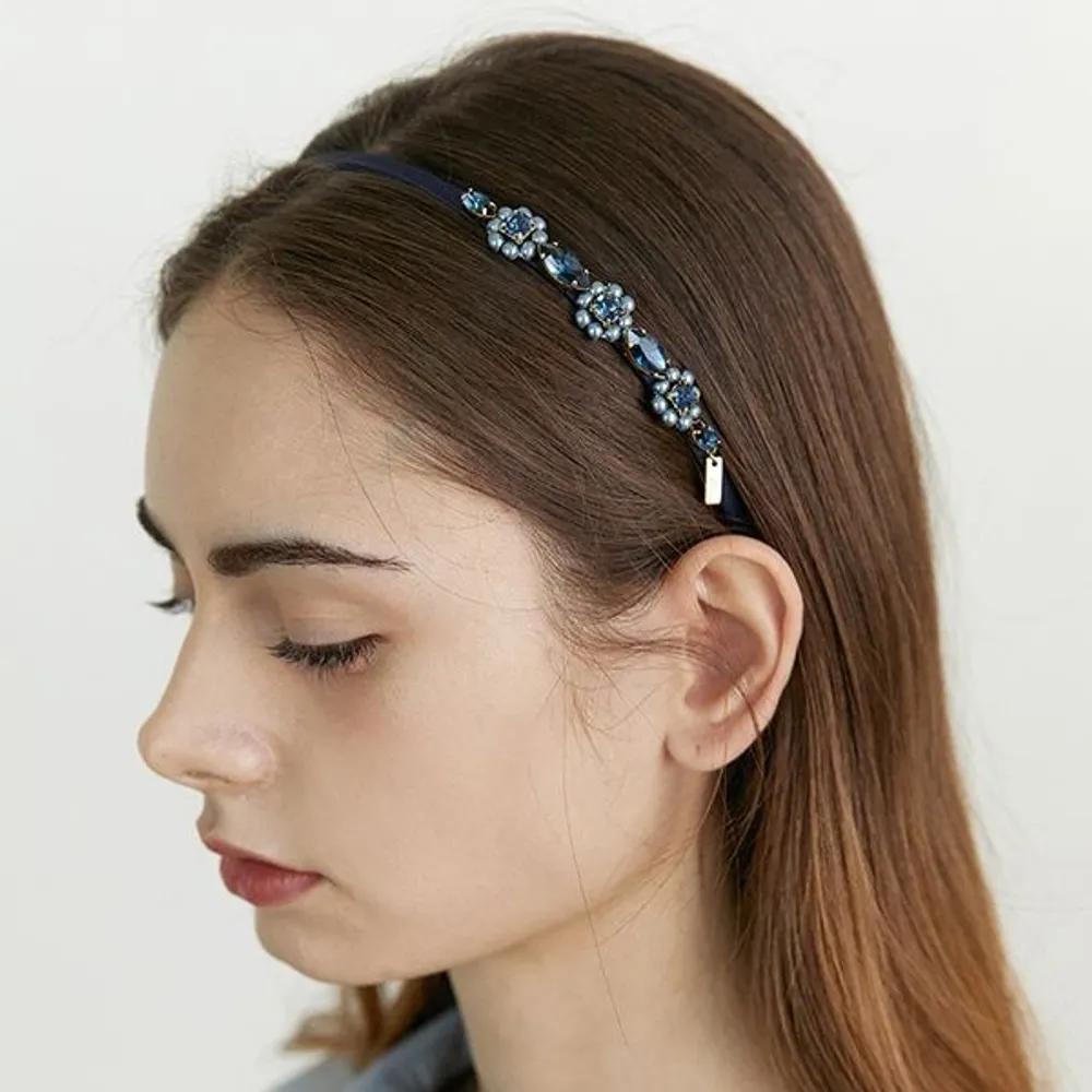 Flower Austria Crystal Hairband LFHB0685 Navy