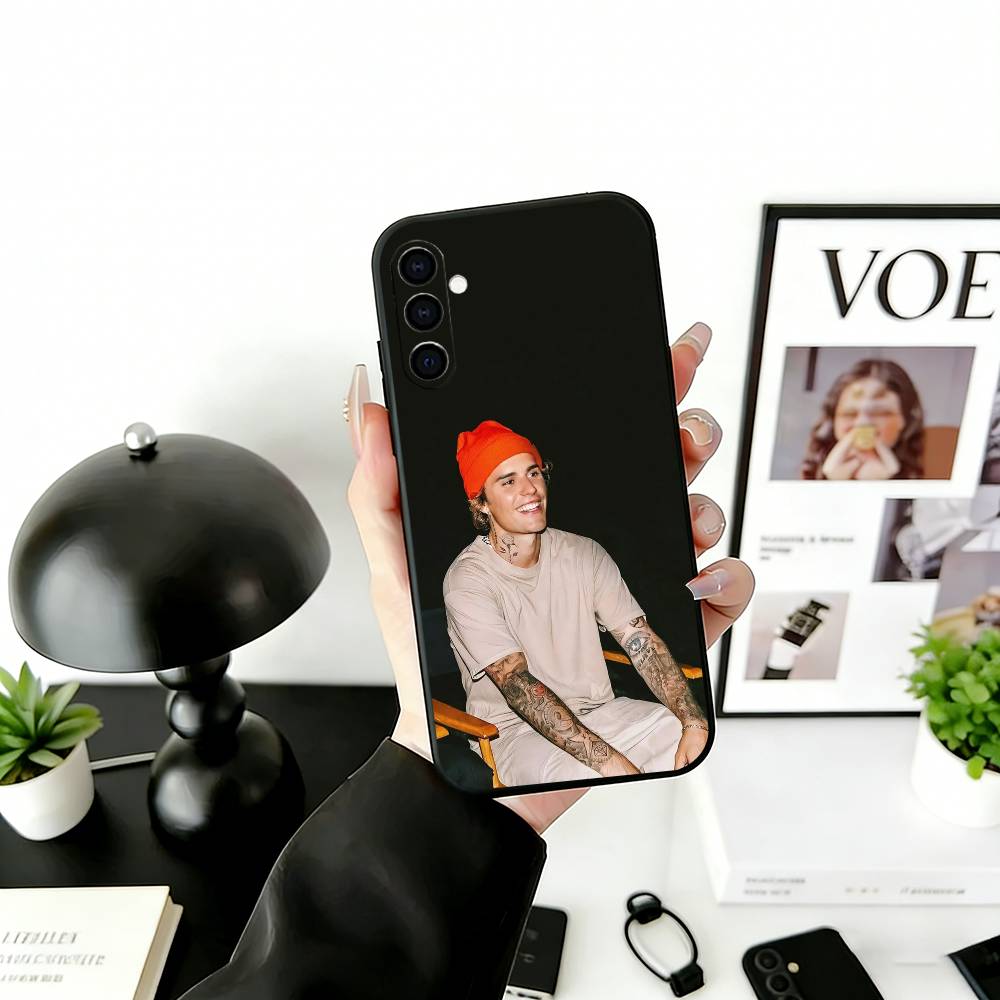 S-Singer Beliebers Phone Case Black Silicone Soft For Samsung Galaxy A73,A72,A71,A70,A53,A52,A51