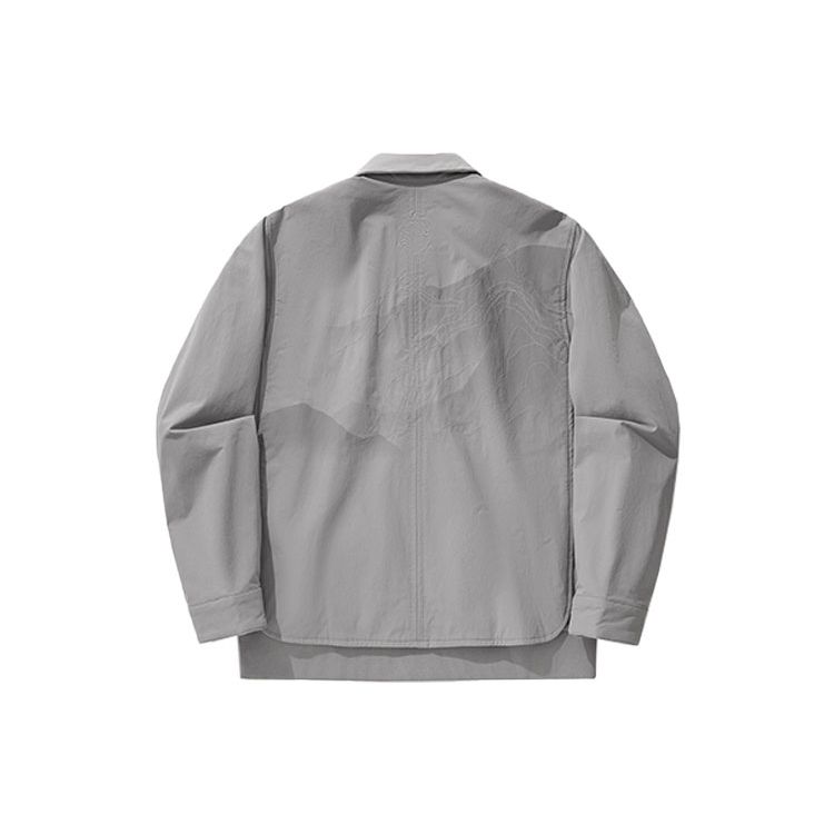 Li Ning X Jackie Chan Collaboration Kung Fu Series Solid Color Polo Collar Casual Loose Jacket Men Jacket Frost-Gray AFDU241-3