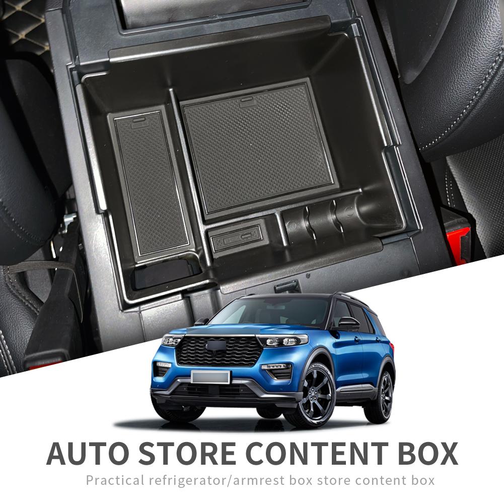 Para Ford Explorer 2020 - 2022 Caixa de Armazenamento para Apoio de Braço de Carro Acessórios Internos Organizadores Bandeja ABS