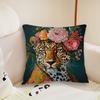 Wreath for Leopard Cushion Cover Pillow Case Plush Fabric Soft Double Sided Print Sofa Cushion Cover Throw Pillow Covers