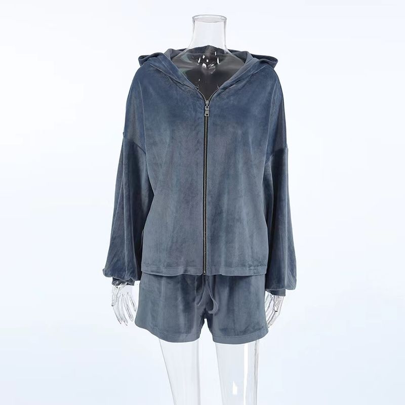 

Модный худи и шорты на кулиске, костюм, худи и шорты на шнуровке Blue S