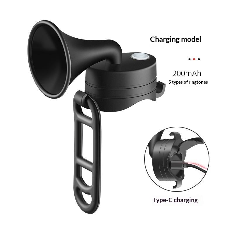 120Db Electric Bicycle Horn Loud Warning Bell 5 Modes Bicycle Warning Safety Ring Horn For Mountain Road Bike Scooter Accessory