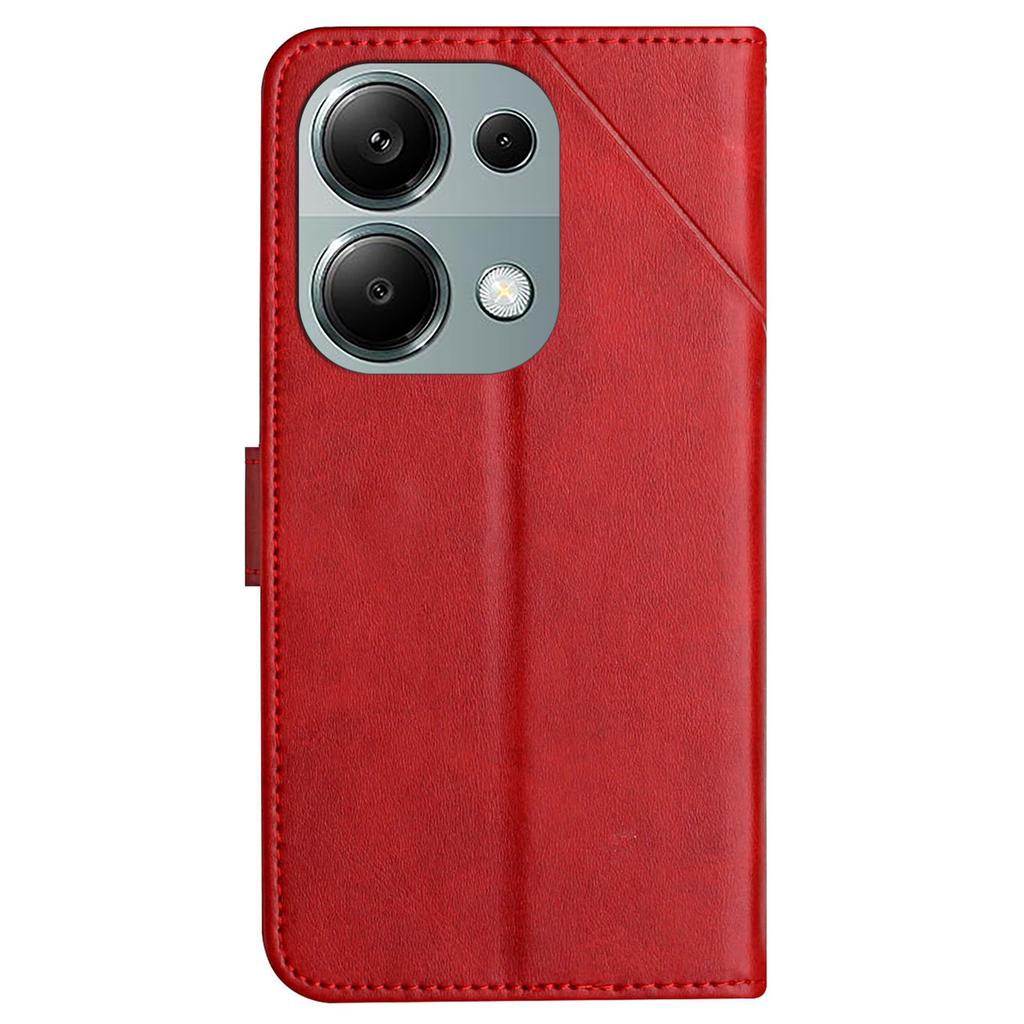 For Xiaomi Redmi Note 13 Pro 4G/Poco M6 Pro 4G Case Lines Imprinted PU Leather Wallet Stand Phone Cover