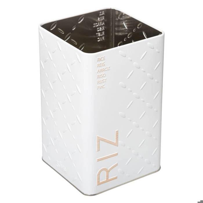 5five - boîte à riz en métal "scandinave nature" blanc