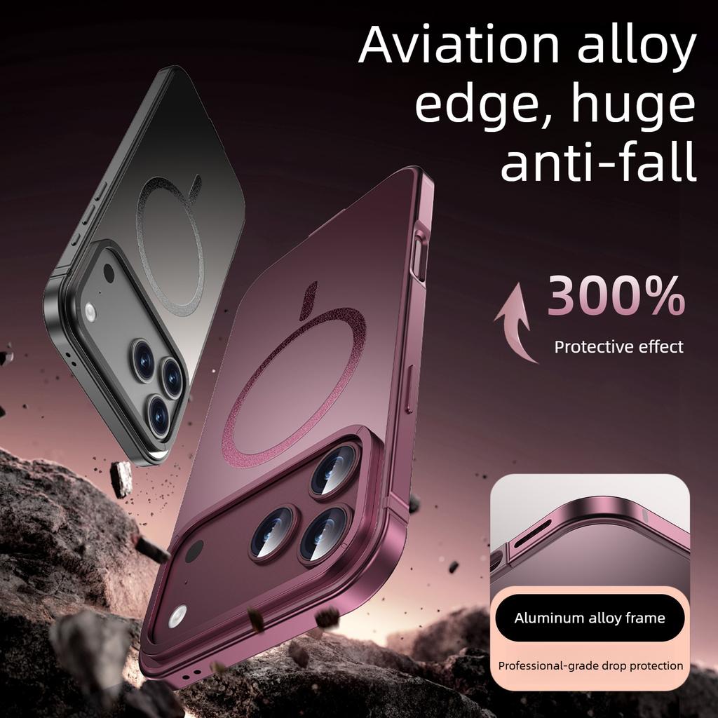 Neu! Magnetische Metall-Handyhülle für iPhone 18 Pro Max Neuankunft Metallrahmen und Metall-Kameralinsenring Sturzfest für iPhone 18 Pro