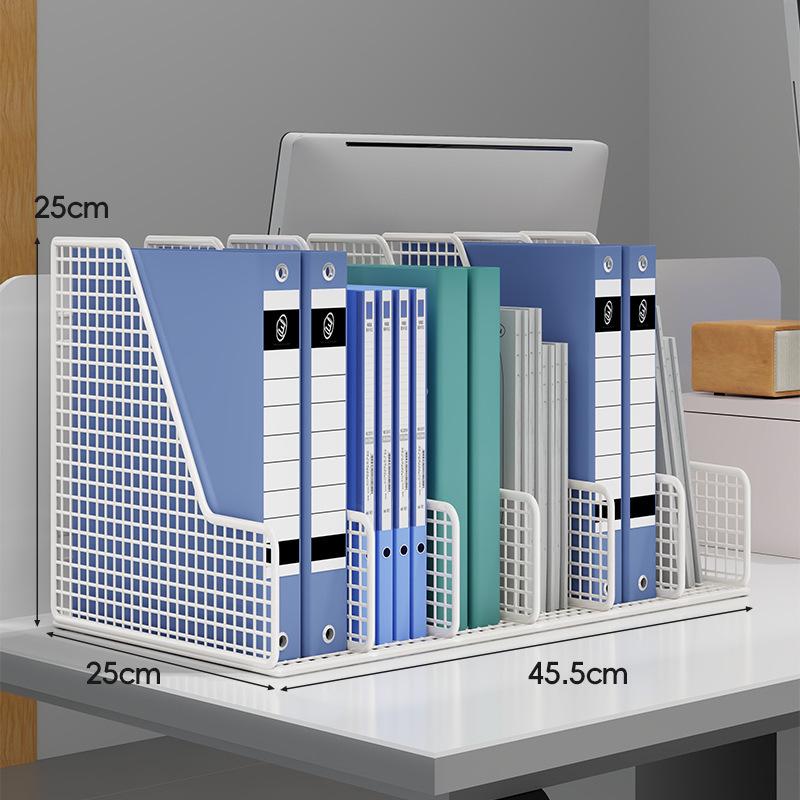 Office Desk Organizer: Metal File Storage Rack and Folder Box for Efficient Document Collection