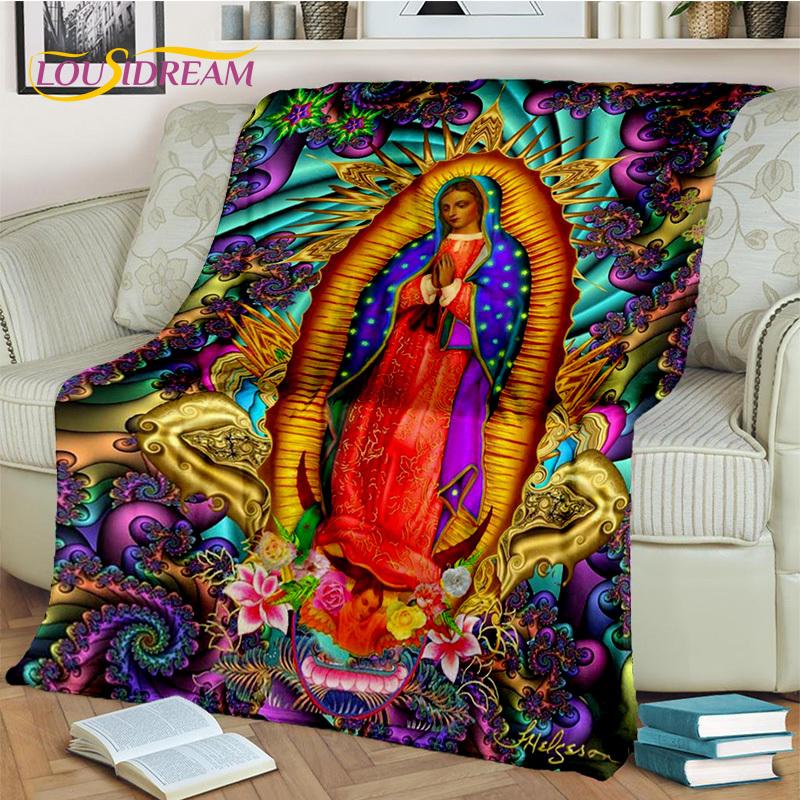 Jesus Blessed Virgin Mary Pray Blanket,Soft Throw Blanket for Home Bedroom Bed Sofa Picnic Travel Office Rest Cover Blanket Kids