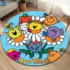 Mr. Men Little Miss Custom Name Round Area Rug,Carpet Rug for Living Room Bedroom Sofa Playroom Decor,Non-slip Floor Mat