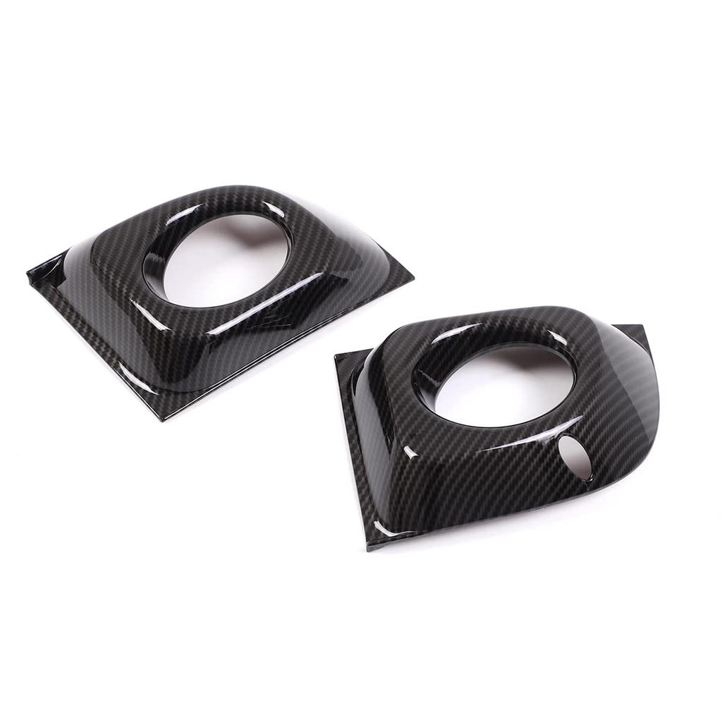 Hcilloend Fog Light Front Fog Light Trim Protective Covers for New Fiat 500 ABS Decorative Exterior Custom Set Fiber Covers, Rings, (2011-2019),