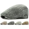 HT4727 Beret Spring Summer Cotton Cap for Men Women Denim Beret Cap Male Female Artist Painter Beret Hat Adjustable Ivy Flat Cap