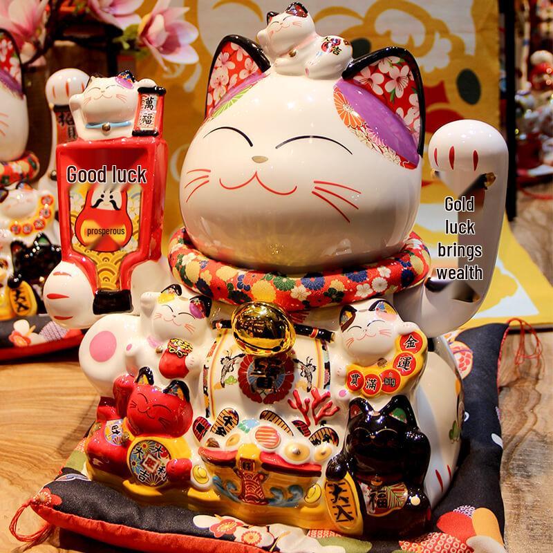 Automatic Waving Fortune Cat Figurine - New Style Housewarming Gift for Front Desk or Shop