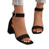 Rome Sandals For Women Summer Pu Material With Block Heel And Buckle Closure