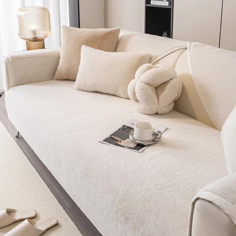 

Зимняя плюшевая подушка для дивана Advanced Cat Sense Plush Sofa Cover Light Luxury Warm Non-slip Cushion 70x70