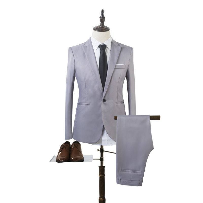 Men's Fashionable Business Two-piece Suit Korean Style Men's Slim Suit