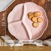 Japanese Style Ceramic Divided Plate for Kids - 3-Compartment Meal, Dried Fruit, and Breakfast Plate