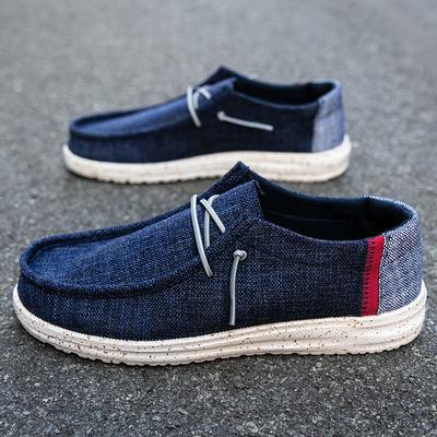 Plus Size 39-47 Classic Blue Canvas Shoes Loafers Men Flats Summer Low Casual Shoes For Men Espadrilles Zapatos Hombre Casuales