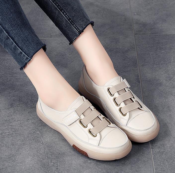 Fashion 2cm Natural Hook Genuine Leather Boots Moccasins Autumn Motorcycle Hook Women Spring Ladies Fashion Ankle Booties Shoes