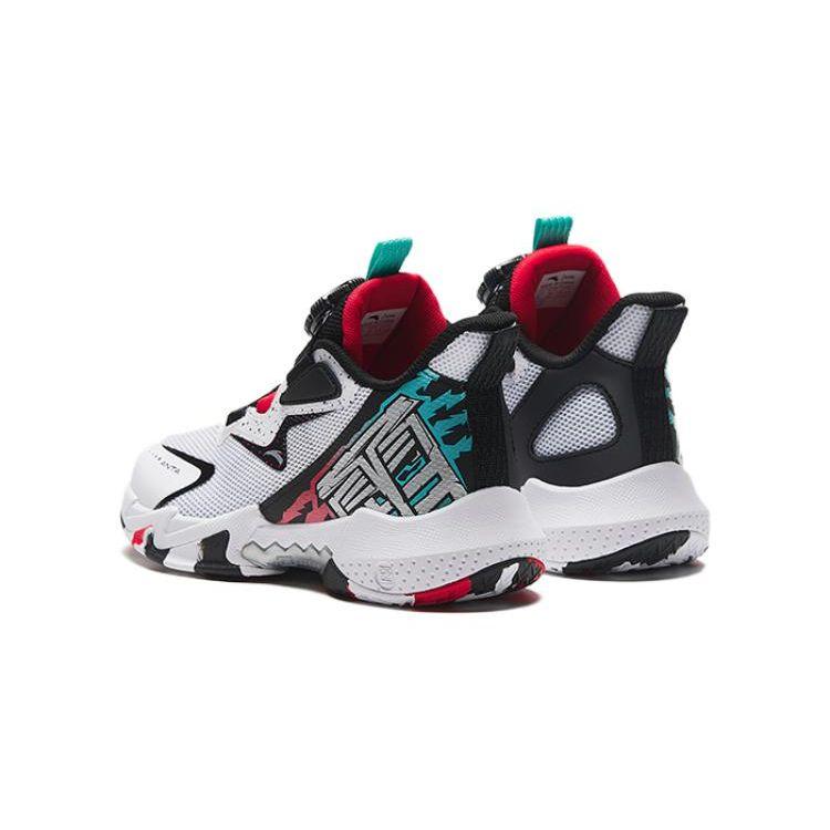 Anta Antiskid Shock Absorbing Mid-Top Kids Running Shoes Kids sneaker Black White Blue 312339957-3