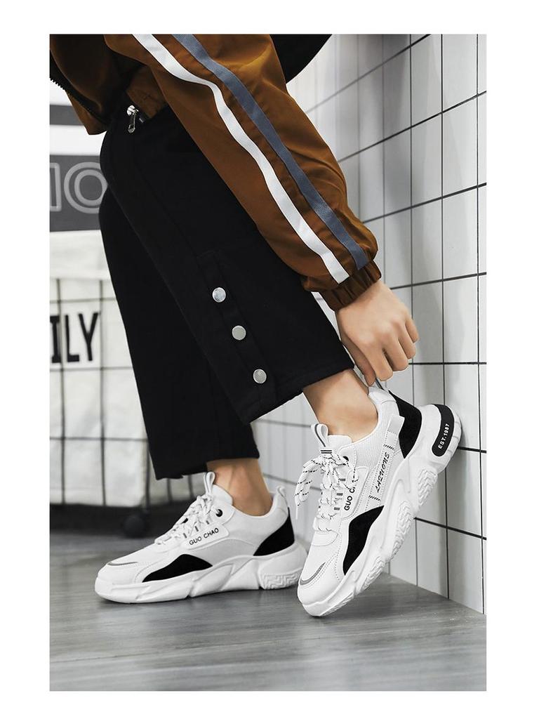 Men's Spring 2025 Trend Breathable Mesh Sneakers - Non-slip, Height-increasing, Casual Running Dad Shoes