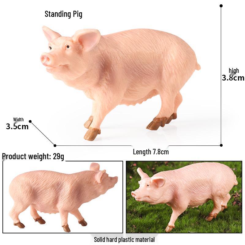 Realistic Miniature Pig Sow Figurine Toy Animal Model Ornament