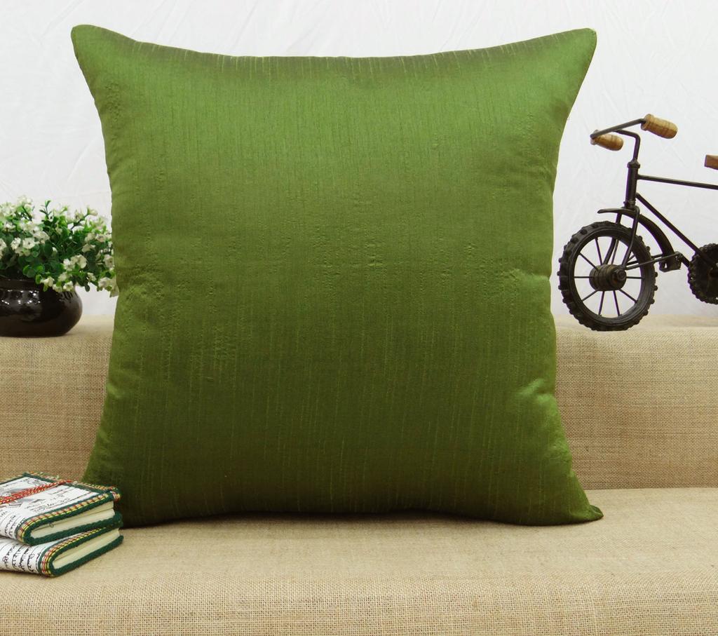 Home Decor Cushion Dupion Silk Solid Green Pillow Throw Cover Case - Choose