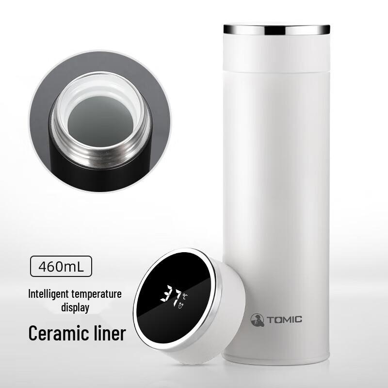 TOMIC 460ml Smart Ceramic-Lined Insulated Tea Mug