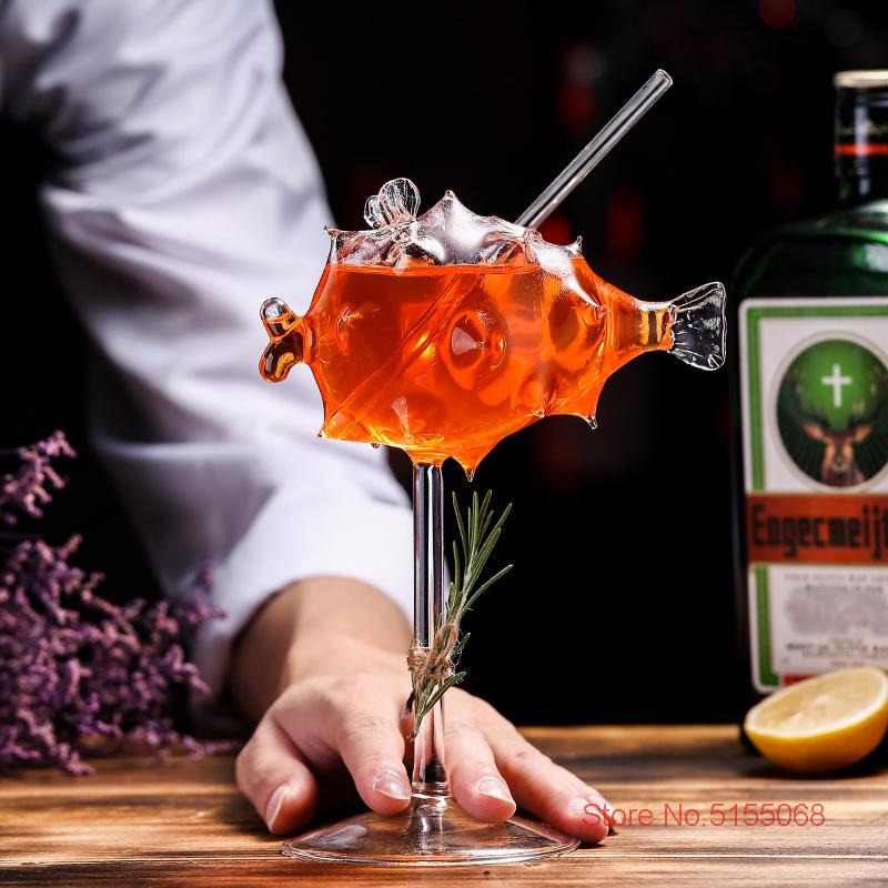 Puffer Fish Cocktail Goblet Bar i amerikansk stil Personlig vinkopp Prickly Globefish Molecular Margaret Blandade dricksglas