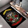 Gothic Skull with Roses and Guns Rug Non-slip Rug Suitable for Living Room and Bedroom Sofas.