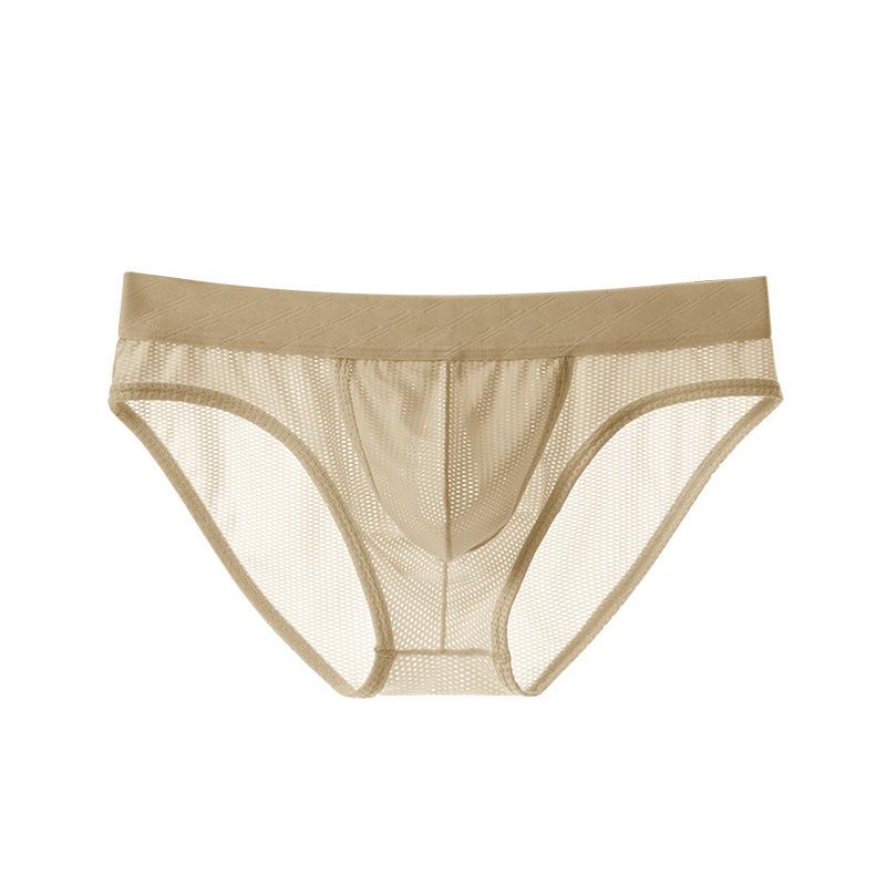 Men's Breathable Ice Silk Seamless Summer Underwear – Thin Triangle Design with Large Pouch