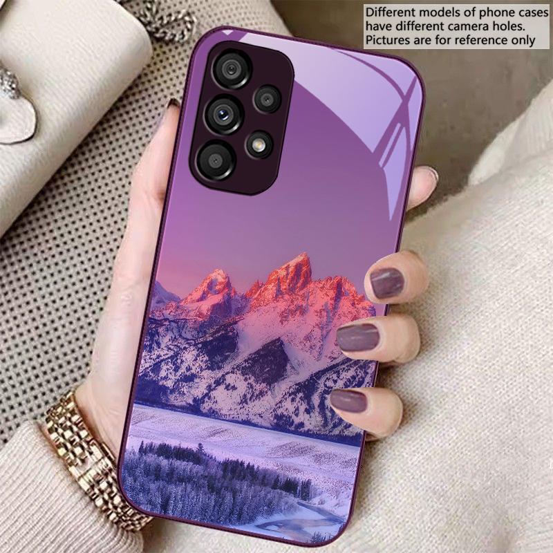 Snow Mountain Scenery For Samsung S8 S9 S10 S20 U Ltra S21 Pro S22 Plus S23 FE S24 Ultra S25 Edge S25Ultra Glass Phone Case