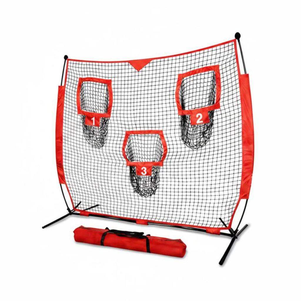 3-Hole Throwing Net Tooltool-Less Assembly Baseball Pitching Heavy Duty