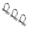 3pcs Screw Pin Anchor Shackle Bow Shape Load Shackle for Paracord Survival Bracelet
