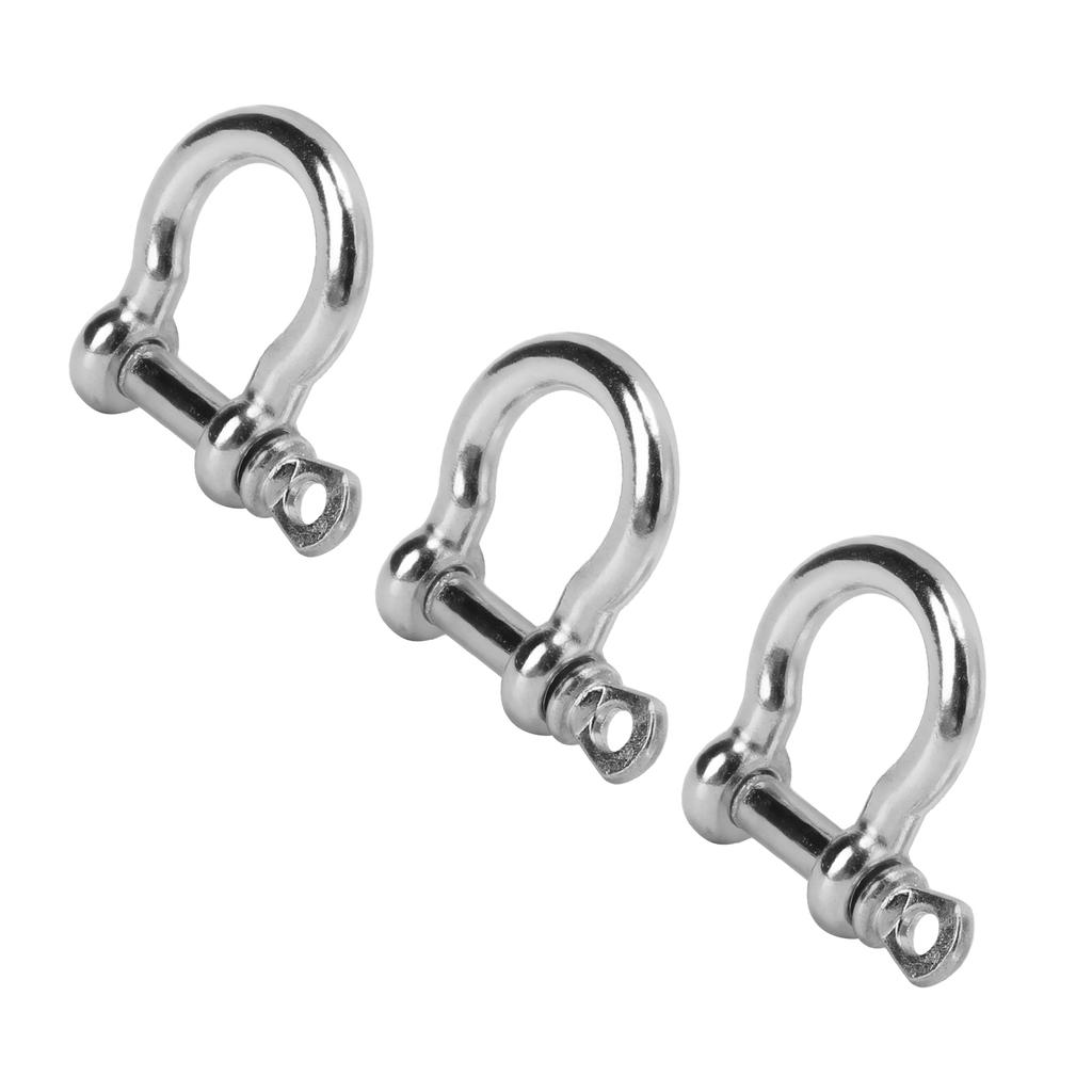 3pcs Screw Pin Anchor Shackle Bow Shape Load Shackle for Paracord Survival Bracelet