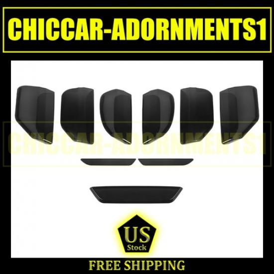 9x Eyebrow TailLight Fog Lamp Cover Guard Trim Kit for Ford Mustang 15-17 Smoked