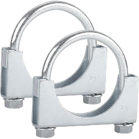 LCGP 2" Heavy Duty U Bolt Clamps Saddle Type Anti-Corrosion 2 Pack Muffler Clamps