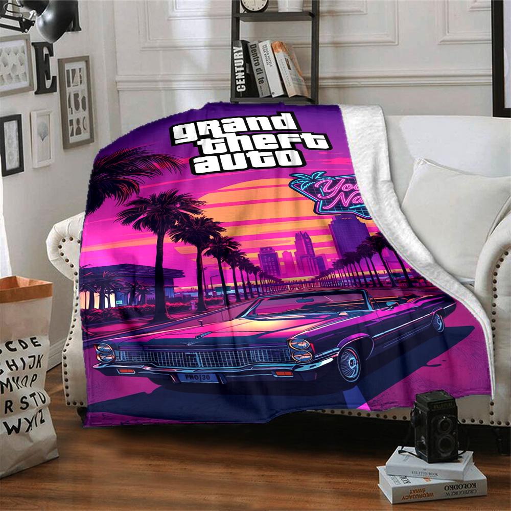 Grand Theft Auto Customize Text Blanket Lightweight Personalized Blanket Comfortable Suitable for Office Livingroom Nap Sofa Four Seasons Universal