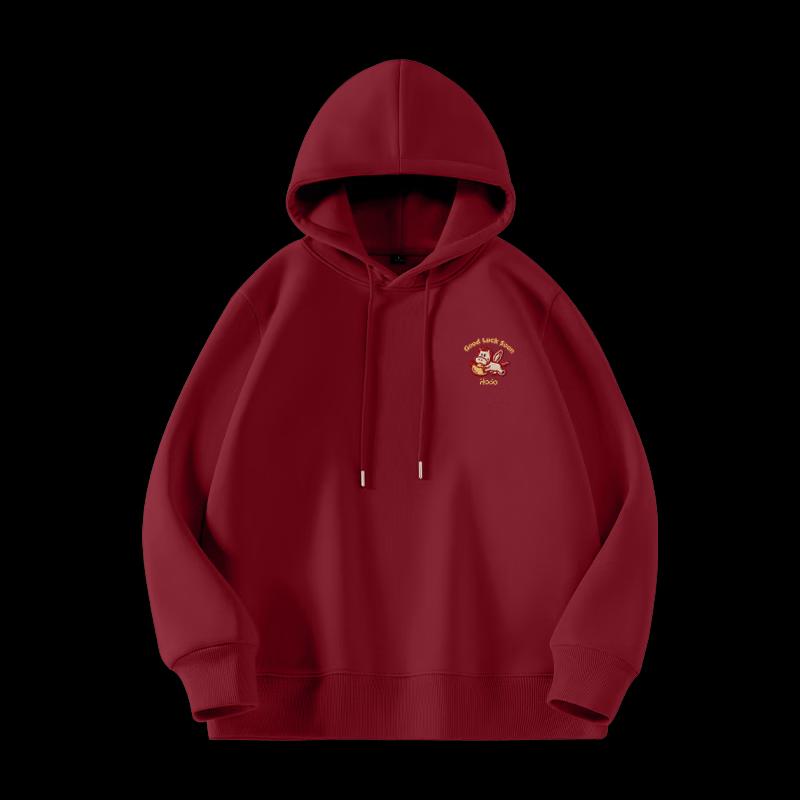 Hodo Year of the Horse Zodiac Red Hooded Sweatshirt