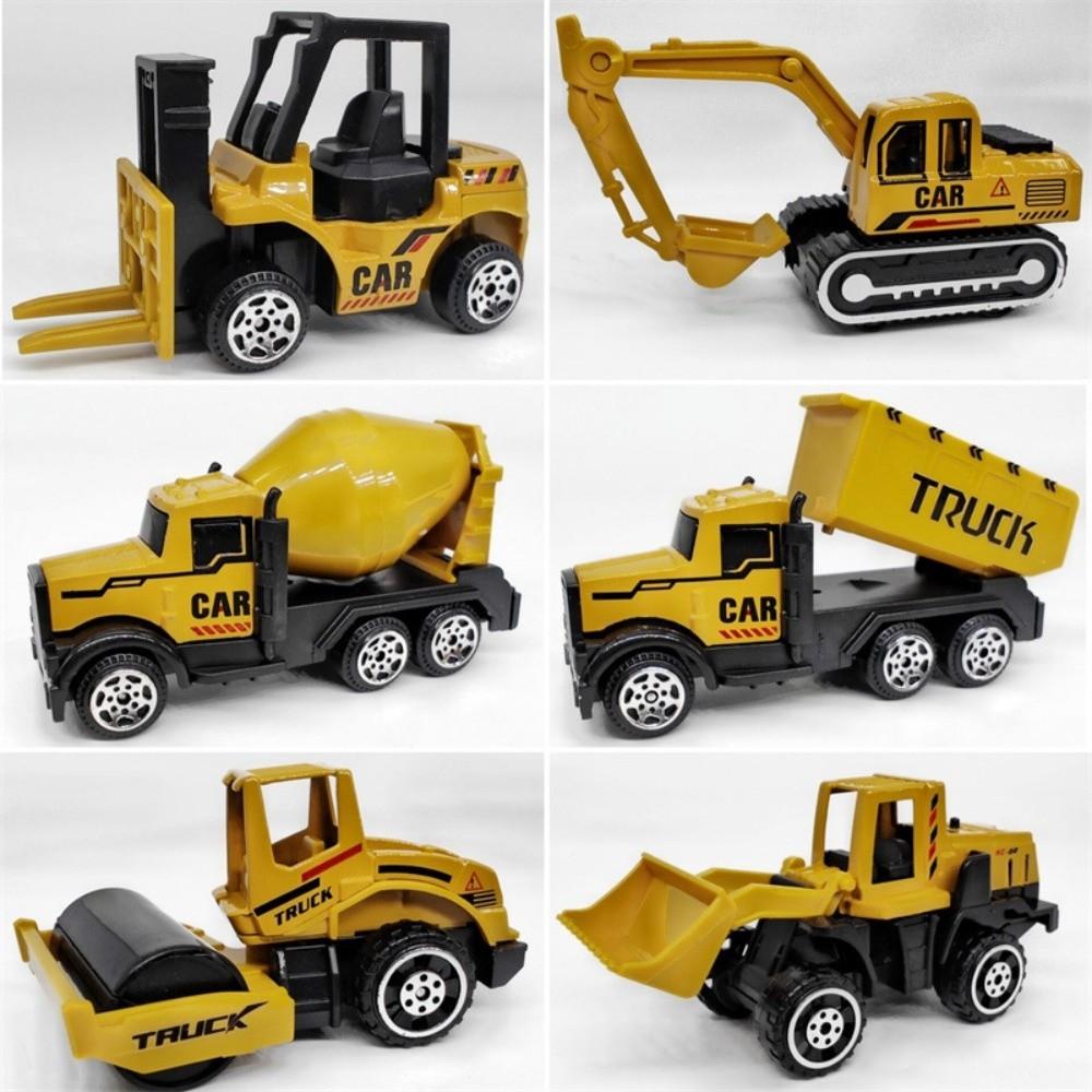 6pcs/set Zinc Zinc Alloy Engineering Vehicles Set Simulation Excavator Toy Construction Vehicle Set Boys