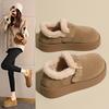 New Winter Korean Version Retro Versatile Student Bread Shoes Non-slip and Comfortable Cotton Shoes Women Wear Velvet Warm Cotton Shoes