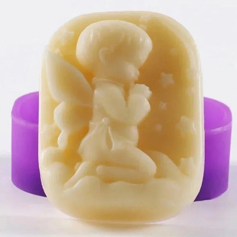 Cute Angel Girl Diy Handmade Soap Mold Natural Soap Silicone Cake Ice Styling Tools Pastry Art Decor Kitchen Accessories Supplie