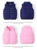 Children's Korean Style Lightweight Down Cotton Vest, 2025 Autumn/Winter Stand-up Collar Warm Gilet for Boys and Girls
