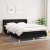 Exclusive House - Slatted Bed Base with Mattress Black 140x190 Cm Fabric