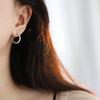 French Retro INS Style Commuting Earrings: Gold & Silver Titanium Steel with Small Round Beads