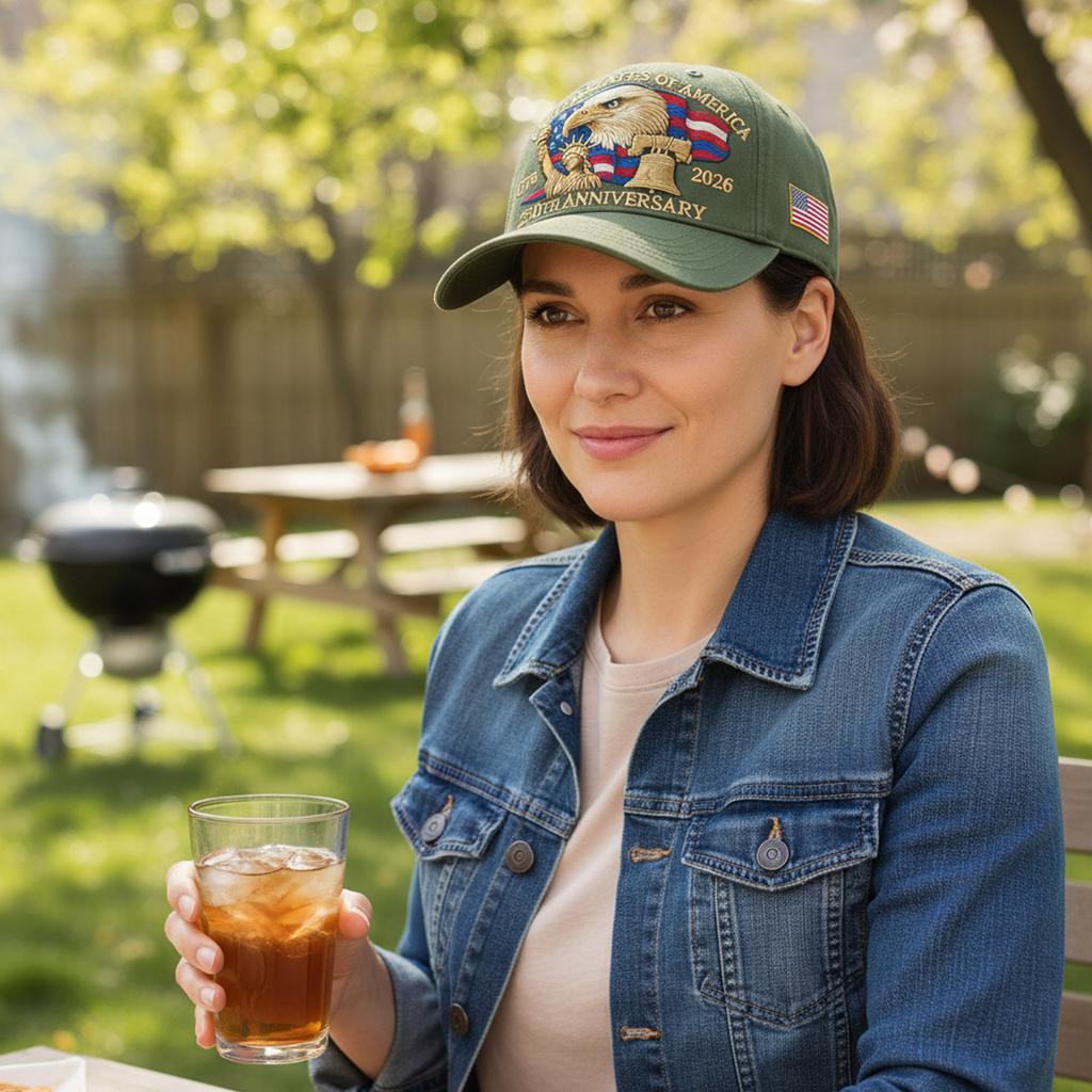 Anniversary American Hat Embroidered Craft Patriotic Theme Adjustable Comfortable Fit